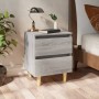 Mesitas de noche 2 uds patas de madera gris Sonoma 40x35x50 cm de vidaXL, Mesitas de noche - Ref: Foro24-813125, Precio: 70,3...