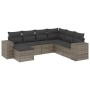 Set de sofás de jardín 7 piezas con cojines ratán PE gris de , Conjuntos de jardín - Ref: Foro24-3222899, Precio: 430,87 €, D...