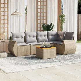 Juego de sofás jardín con cojines 6 pzas ratán sintético beige de , Conjuntos de jardín - Ref: Foro24-3224995, Precio: 398,37...