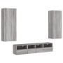 Muebles de TV de pared 5 pzas madera de ingeniería gris Sonoma en Muebles TV | Comprar online en Foru.es