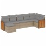 Set sofás de jardín 7 piezas y cojines ratán sintético beige de , Conjuntos de jardín - Ref: Foro24-3227872, Precio: 418,08 €...