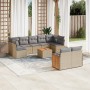 Juego de sofás jardín con cojines beige 10 pzas ratán sintético de , Conjuntos de jardín - Ref: Foro24-3227977, Precio: 575,7...