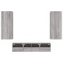 Muebles de TV de pared 5 pzas madera de ingeniería gris Sonoma en Muebles TV | Comprar online en Foru.es