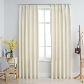 Blackout curtains with hooks 2 pcs cream velvet 140x175 cm by vidaXL, Curtains and curtains - Ref: Foro24-134516, Price: 39,2...