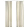 Cortinas opacas con ganchos 2 pzas terciopelo crema 140x175 cm de vidaXL, Cortinas y visillos - Ref: Foro24-134516, Precio: 4...