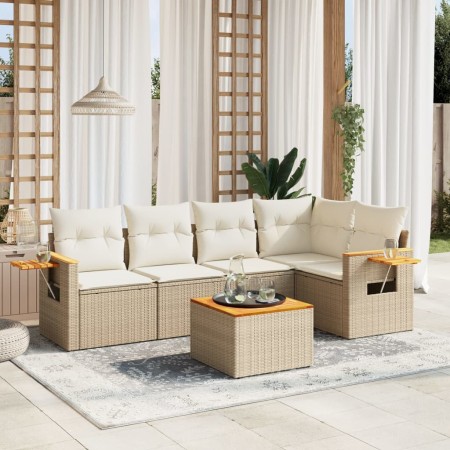 Juego de sofás jardín con cojines 6 pzas ratán sintético beige de , Conjuntos de jardín - Ref: Foro24-3226793, Precio: 435,19...