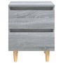 Mesitas de noche 2 uds patas de madera gris Sonoma 40x35x50 cm de vidaXL, Mesitas de noche - Ref: Foro24-813125, Precio: 70,3...