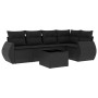 Set de sofás de jardín 6 piezas y cojines ratán sintético negro de , Conjuntos de jardín - Ref: Foro24-3221334, Precio: 395,4...