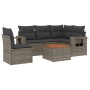 Set de muebles de jardín 6 pzas y cojines ratán sintético gris de , Sofás modulares de exterior - Ref: Foro24-3224569, Precio...