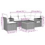 Set de muebles de jardín 6 pzas y cojines ratán sintético gris de , Sofás modulares de exterior - Ref: Foro24-3224569, Precio...
