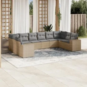 Juego de sofás jardín con cojines beige 10 pzas ratán sintético de , Conjuntos de jardín - Ref: Foro24-3223068, Precio: 643,9...