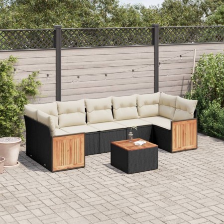 Set de sofás de jardín 8 piezas y cojines ratán sintético negro de , Conjuntos de jardín - Ref: Foro24-3227491, Precio: 461,8...