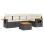 Set de sofás de jardín 6 piezas y cojines ratán sintético negro de , Conjuntos de jardín - Ref: Foro24-3226791, Precio: 371,3...
