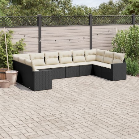Set de sofás de jardín 10 pzas cojines ratán sintético negro de , Conjuntos de jardín - Ref: Foro24-3219456, Precio: 557,62 €...