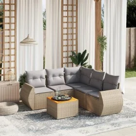 Juego de sofás jardín con cojines 6 pzas ratán sintético beige de , Conjuntos de jardín - Ref: Foro24-3225002, Precio: 398,37...