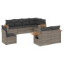 Set de sofás de jardín 8 pzas y cojines ratán sintético gris de , Conjuntos de jardín - Ref: Foro24-3227005, Precio: 535,87 €...