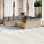 Set de sofás de jardín 12 pzas y cojines ratán sintético marrón de , Conjuntos de jardín - Ref: Foro24-3228117, Precio: 717,0...