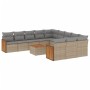 Set de sofás de jardín 12 pzas y cojines ratán sintético marrón de , Conjuntos de jardín - Ref: Foro24-3228117, Precio: 717,0...