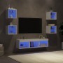 Muebles de TV de pared con LED 7 pzas madera ingeniería blanco en Muebles TV | Comprar online en Foru.es