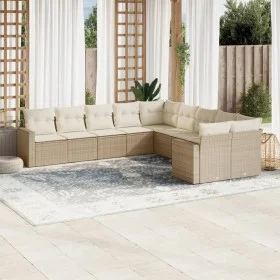Garden sofa set with beige cushions 10 pieces synthetic rattan by , Modular outdoor sofas - Ref: Foro24-3251845, Price: 671,0...