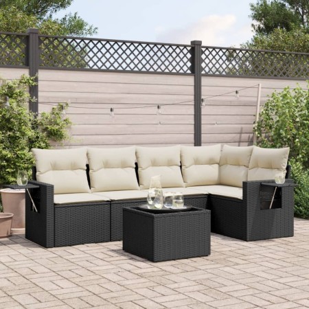 Set de sofás de jardín 6 piezas y cojines ratán sintético negro de , Conjuntos de jardín - Ref: Foro24-3252473, Precio: 382,0...