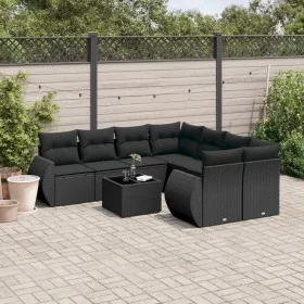 Set de sofás de jardín 8 piezas y cojines ratán sintético negro de , Conjuntos de jardín - Ref: Foro24-3221154, Precio: 607,9...