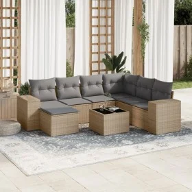 Juego de sofás de jardín con cojines beige 8 pzas ratán PE de , Conjuntos de jardín - Ref: Foro24-3222908, Precio: 503,25 €, ...