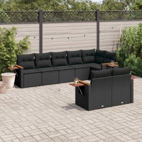 Set de sofás de jardín 8 piezas y cojines ratán sintético negro de , Conjuntos de jardín - Ref: Foro24-3226986, Precio: 579,0...