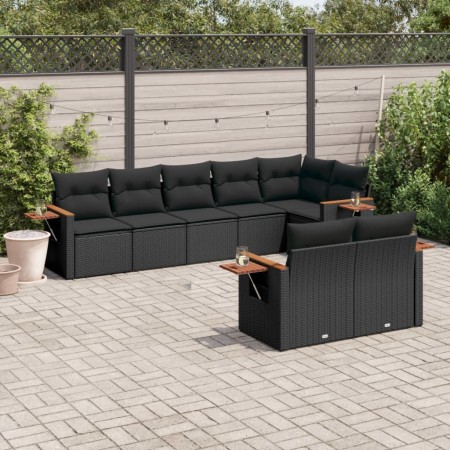 Set de sofás de jardín 8 piezas y cojines ratán sintético negro de , Conjuntos de jardín - Ref: Foro24-3226986, Precio: 579,0...