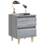 Mesitas de noche 2 uds patas de madera gris Sonoma 40x35x50 cm de vidaXL, Mesitas de noche - Ref: Foro24-813125, Precio: 70,3...