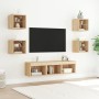 Muebles TV pared con LED 7 pzas madera ingeniería roble Sonoma en Muebles TV | Comprar online en Foru.es