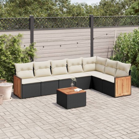 Set de sofás de jardín 8 piezas y cojines ratán sintético negro de , Conjuntos de jardín - Ref: Foro24-3227715, Precio: 440,5...