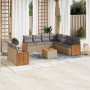 Juego de sofás jardín con cojines beige 10 pzas ratán sintético de , Conjuntos de jardín - Ref: Foro24-3227788, Precio: 604,6...