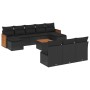 Set de sofás de jardín 11 pzas y cojines ratán sintético negro de , Conjuntos de jardín - Ref: Foro24-3228071, Precio: 599,80...