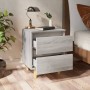Mesitas de noche 2 uds patas de madera gris Sonoma 40x35x50 cm de vidaXL, Mesitas de noche - Ref: Foro24-813125, Precio: 70,3...