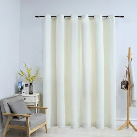 Cream velvet blackout curtain with metal rings 290x245 cm by vidaXL, Curtains and curtains - Ref: Foro24-134515, Price: 47,53...