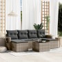 Set de sofás de jardín 7 piezas con cojines ratán PE gris de , Conjuntos de jardín - Ref: Foro24-3252867, Precio: 414,67 €, D...