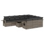 Set de sofás de jardín 11 pzas y cojines ratán sintético gris de , Conjuntos de jardín - Ref: Foro24-3253037, Precio: 649,55 ...