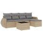 Juego de sofás jardín con cojines 6 pzas ratán sintético beige de , Conjuntos de jardín - Ref: Foro24-3253636, Precio: 400,82...