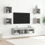 Muebles TV pared con LED 7 pzas madera ingeniería gris hormigón en Muebles TV | Comprar online en Foru.es