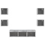 Muebles TV pared con LED 7 pzas madera ingeniería gris hormigón en Muebles TV | Comprar online en Foru.es