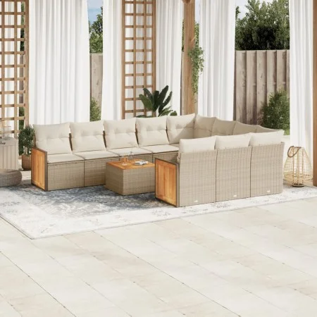 11-piece garden sofa set with beige synthetic rattan cushions by , Garden sets - Ref: Foro24-3228025, Price: 705,51 €, Discou...
