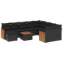 Set de sofás de jardín 11 pzas y cojines ratán sintético negro de , Conjuntos de jardín - Ref: Foro24-3228239, Precio: 644,66...