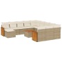 Set sofás de jardín con cojines 13 pzas ratán sintético beige de , Conjuntos de jardín - Ref: Foro24-3228270, Precio: 809,09 ...