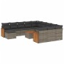 Set sofás de jardín con cojines 13 piezas ratán sintético gris de , Conjuntos de jardín - Ref: Foro24-3228272, Precio: 781,12...