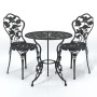 Mesa y sillas de bistró 3 piezas aluminio fundido negro de , Conjuntos de jardín - Ref: Foro24-317739, Precio: 190,45 €, Desc...