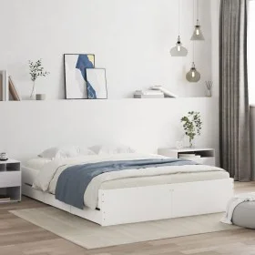 Estructura de cama madera de ingeniería blanco 150x200 cm de , Camas y somieres - Ref: Foro24-3207266, Precio: 161,58 €, Desc...