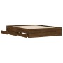 Cama con cajones madera de ingeniería marrón roble 150x200 cm de , Camas y somieres - Ref: Foro24-3207272, Precio: 207,66 €, ...