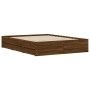Cama con cajones madera de ingeniería marrón roble 150x200 cm de , Camas y somieres - Ref: Foro24-3207272, Precio: 207,66 €, ...
