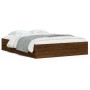 Cama con cajones madera de ingeniería marrón roble 140x200 cm de , Camas y somieres - Ref: Foro24-3207279, Precio: 239,80 €, ...
